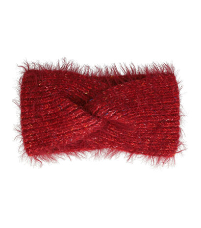 Haarband Twist Fluffy Knitted 12cm Rood