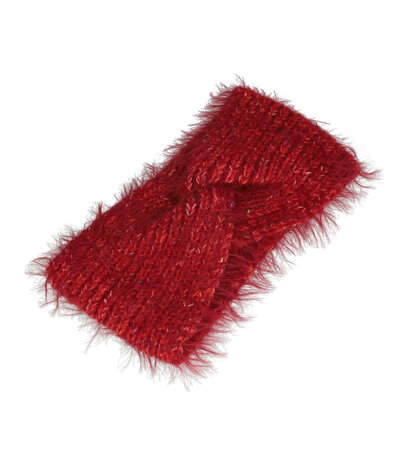 Haarband Twist Fluffy Knitted 12cm Rood