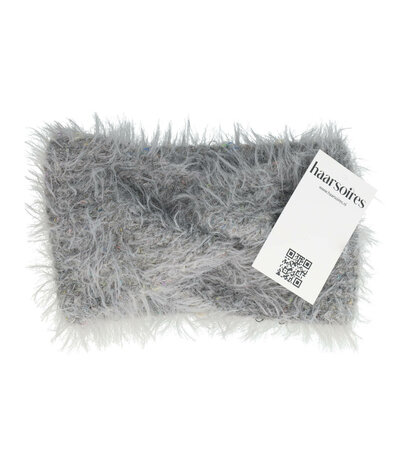 Haarband Twist Fluffy Knitted 12cm Grijs