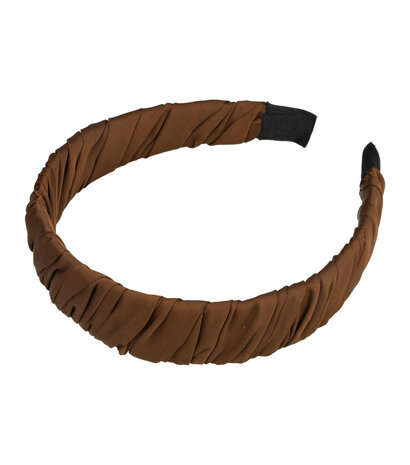 Diadeem Gedraaide Stof 3cm Donker Bruin