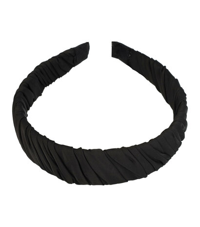 Diadeem Gedraaide Stof 3cm Zwart