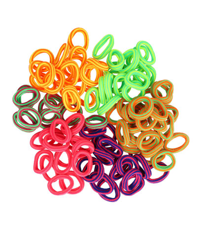 Haarelastieken Endless Mini Streep Neon 2,5cm 70 Stuks Multi Color