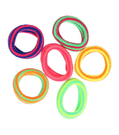 Haarelastieken Endless Mini Streep Neon 2,5cm 70 Stuks Multi Color