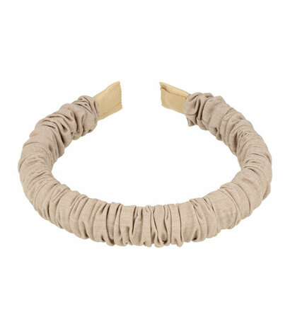 Haarband Diadeem Dik Gerimpeld Stof 2cm Grijs Taupe