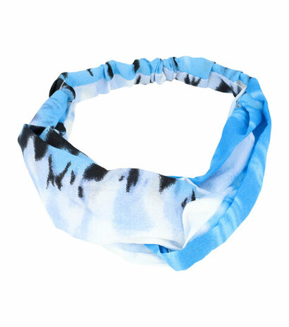 Haarband Twist Tie Dye Patroon Wit Blauw