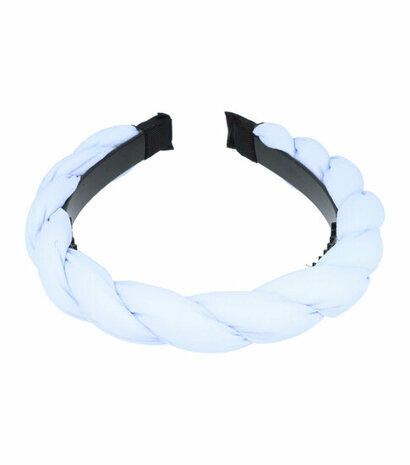 Haarband Diadeem Gedraaid Stof Licht Blauw