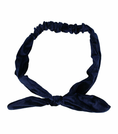 Haarband Knoop Strik Velvet Effen Donker Blauw