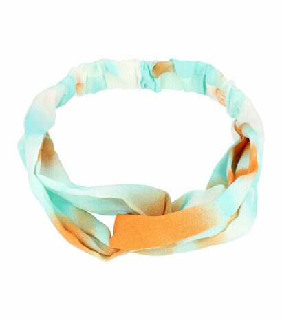 Haarband Twist Tie Dye Patroon Groen Oranje