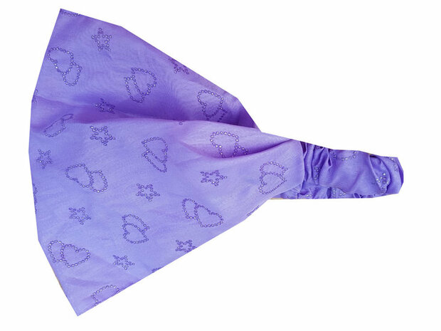 Haarband Bandana 3-in-1 Glitter Hart Ster Paars