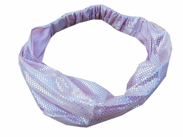 Haarband Bandana 3-in-1 Glitter Zilver Roze