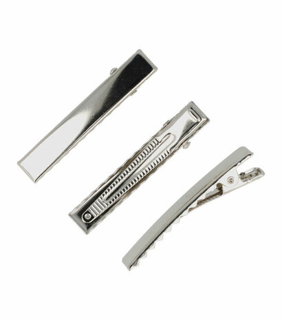 Haarspeld Alligator Recht 4,7cm Zilver 100 Stuks