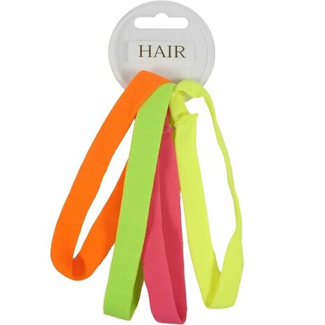 Haarband Elastiek Sport Neon Groen Roze Oranje Geel