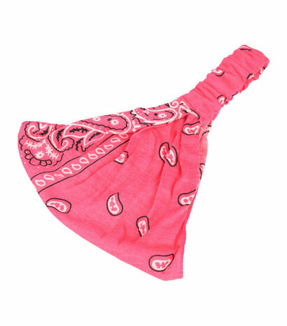 Haarband 3-in-1 Paisley Print Stof Roze