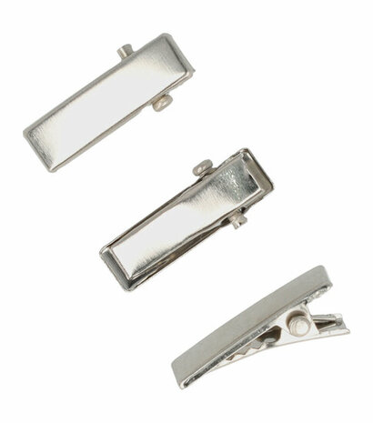 Haarspeld Alligator Mini Recht 2cm Zilver 100 Stuks