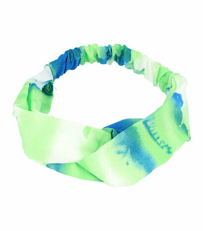 Haarband Twist Tie Dye Patroon Blauw Groen