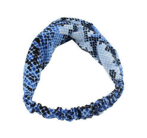 Haarband Twist Slangen Print Blauw