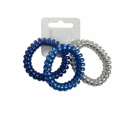 Haarelastieken Invisibobble Metallic Zilver Blauw