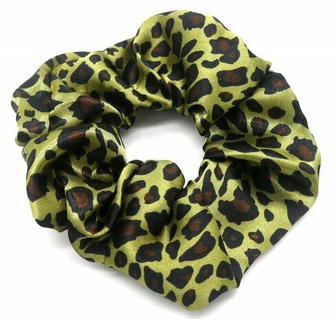 Scrunchie Haarelastiek Panter Print Groen