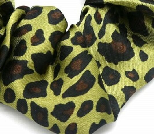 Scrunchie Haarelastiek Panter Print Groen