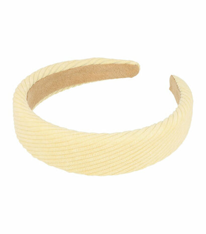 Haarband Diadeem Rib Stof 3cm Creme