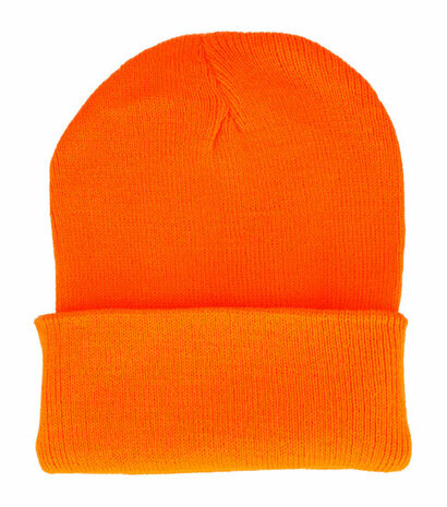 Beanie Muts Basic Neon Oranje