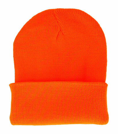 Beanie Muts Basic Neon Oranje