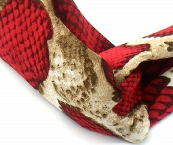 Haarband Twist Snake Print Rood