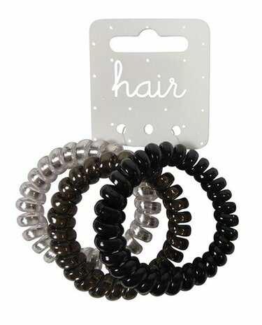 Haarelastieken invisibobble Metallic Zwart Grijs Zilver