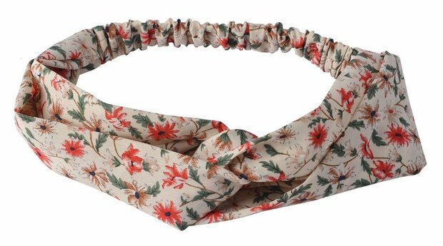 Haarband Twist Bloemen Print Creme