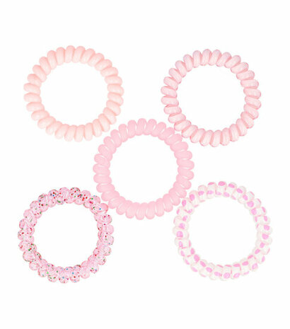 Haarelastieken Invisibobble Print Effen 5cm Roze