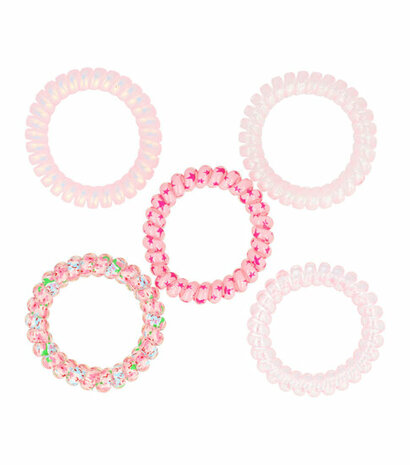 Haarelastieken Invisibobble Print Effen 5cm Roze