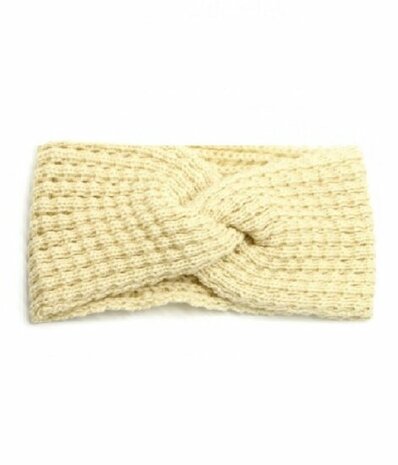 Haarband Winter Twist Knitted Fantasie Creme - Gebreide Haarband