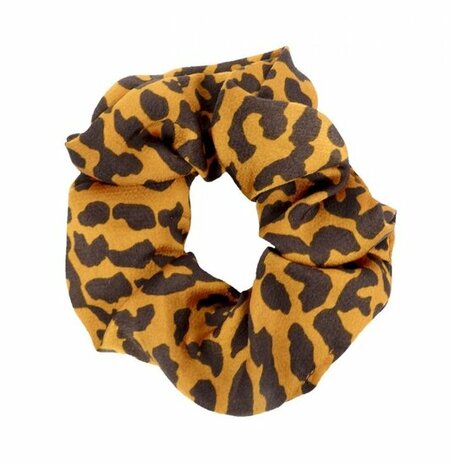 Scrunchie Haarelastiek Panter Print Oranje Bruin