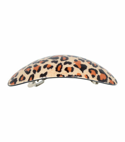 Haarspeld Ovaal Panter Print 10cm Zwart Oranje Bruin Beige