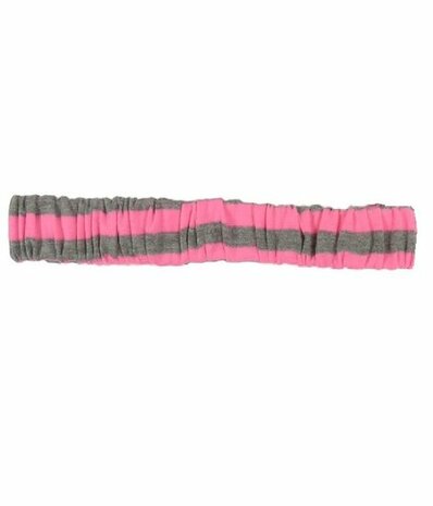 Haarband Sport Neon Streep Grijs Roze