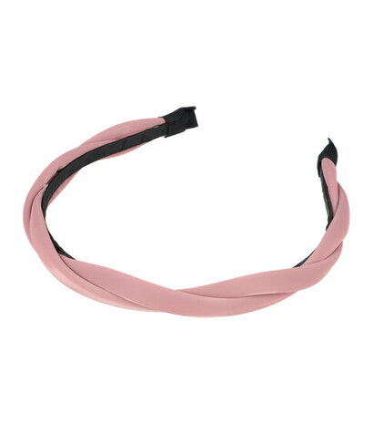 Haarband Diadeem Gedraaid Imitatie Leder Oud Roze