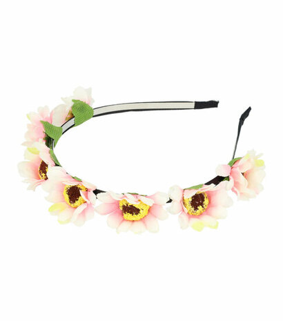 Haarband Diadeem Bloemen 3cm Licht Roze