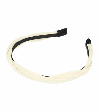 Haarband Diadeem Gedraaid Imitatie Leder Creme