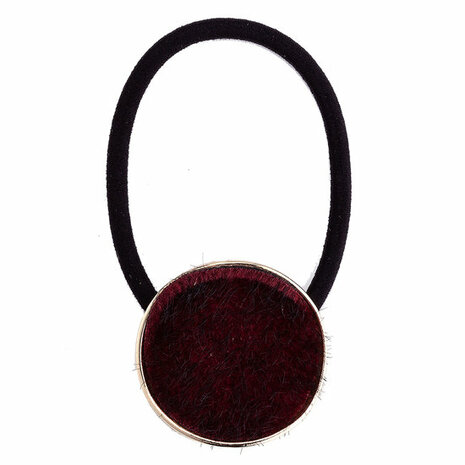 Haarspeld Haarelastiek Ornament Rond Goud Bordeaux Rood