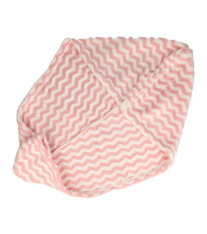 Haardroogdoek Zigzag Patroon Wit Roze