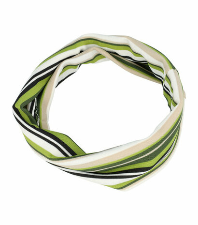 Haarband Streep 8cm Zwart Beige Wit Groen