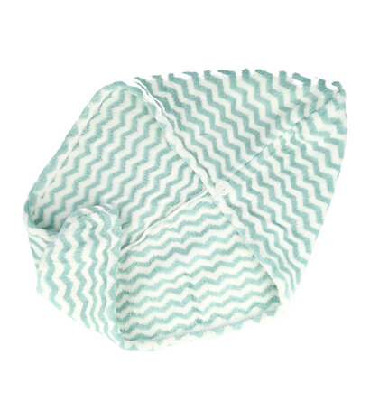 Haardroogdoek Zigzag Patroon Wit Groen