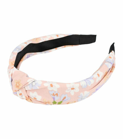 Diadeem Knoop Bloemen Patroon Pastel Oranje