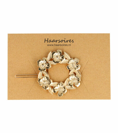 Haarspeld Clip Bloemen Cirkel Goud