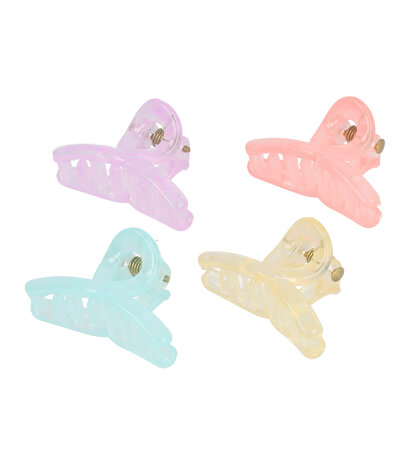 Haarklemmen Set Klein Wave 3cm Transparant Pastel