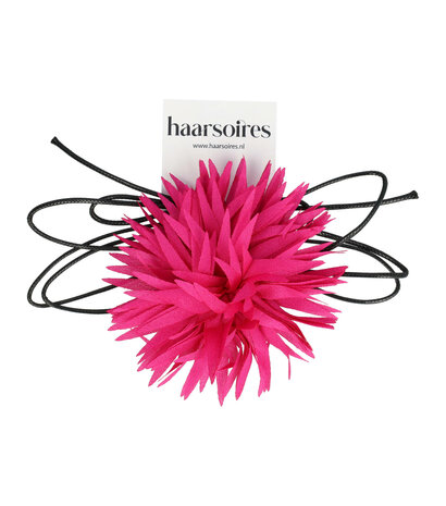 Haarband Veter Bloem Aster 10cm Fuchsia Roze