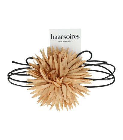 Haarband Veter Bloem Aster 10cm Beige