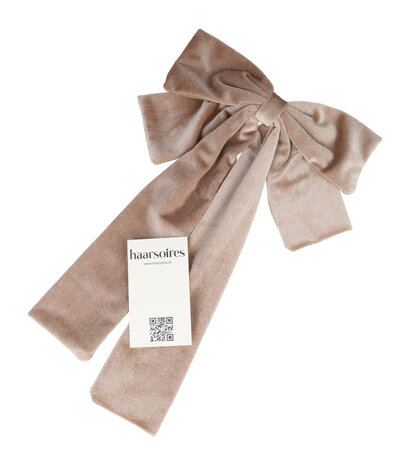 Haarspeld Strik Linten XL Velvet Taupe