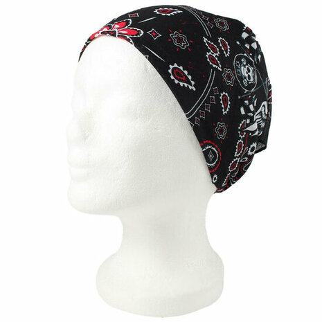 Haarband Bandana Zakdoek Biker Wing Print Rood Wit Zwart