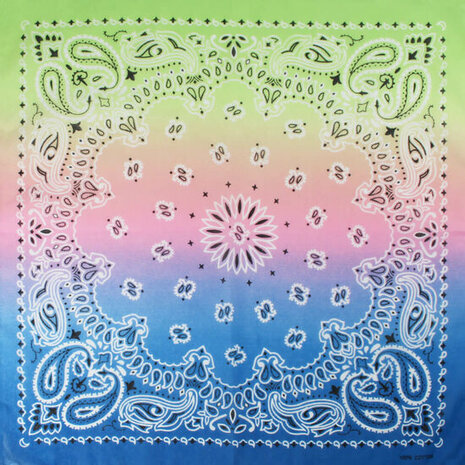 Haarband Bandana Zakdoek Paisley Print Pastel Roze Groen Blauw